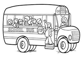 dibujo bus basico para imprimir y colorear