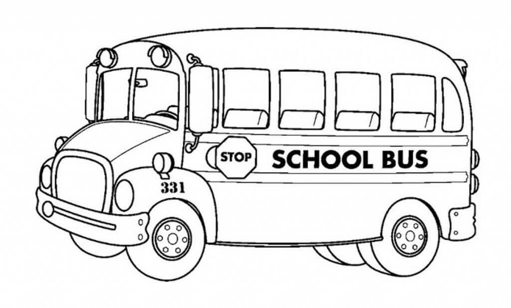 Dibujo de Autobús Escolar para Colorear y Imprimir