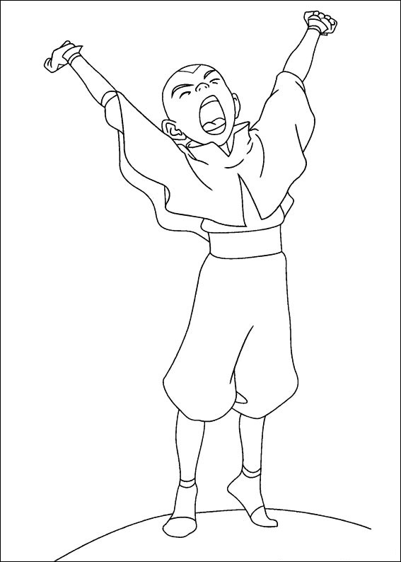 Dibujo de Aang Bostezando para Colorear y Imprimir