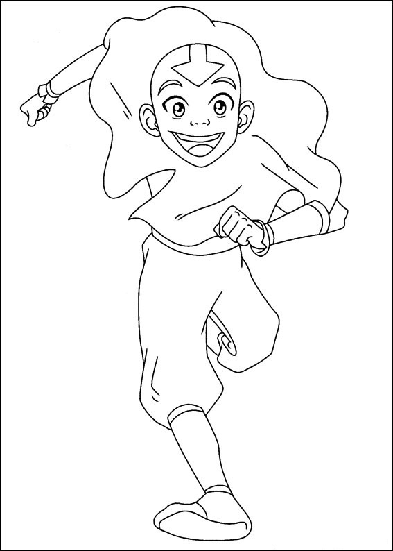 Dibujo de Aang Corriendo para Colorear y Imprimir