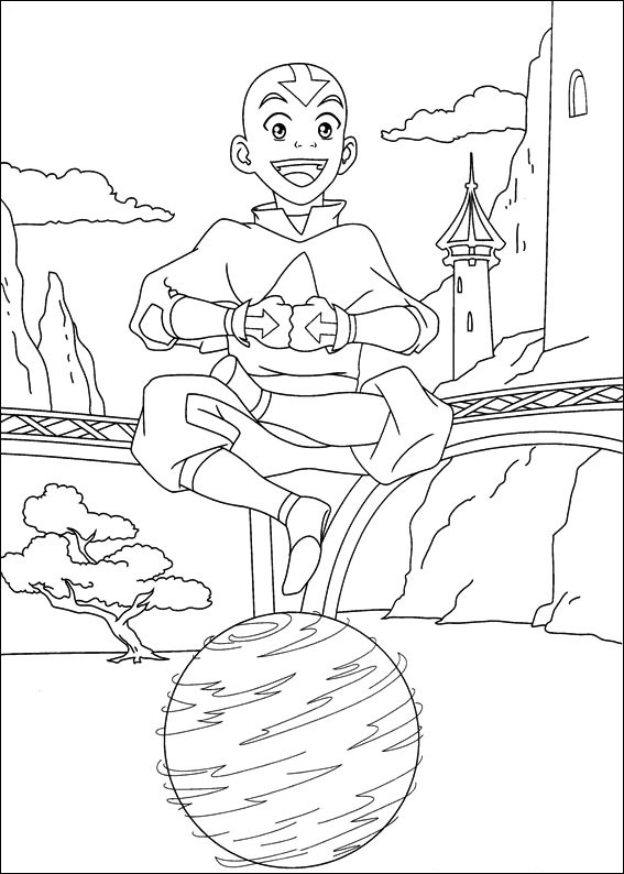 Dibujo de Aang En Airball para Colorear y Imprimir