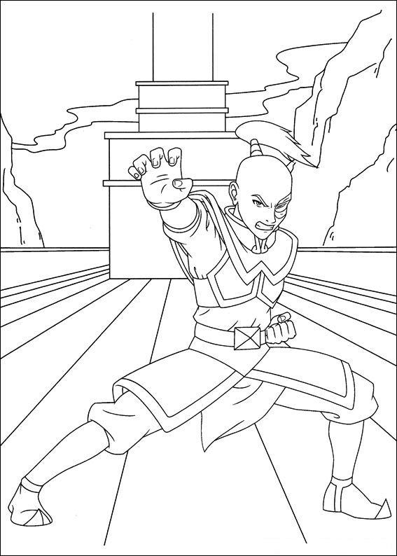 Dibujo de Príncipe Enojado Zuko para Colorear y Imprimir