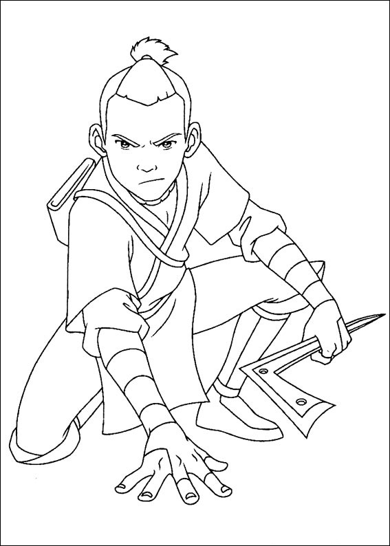 Dibujo de Sokka Enojado para Colorear y Imprimir