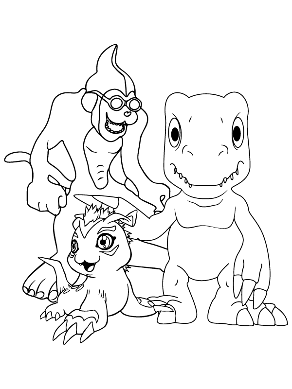 Dibujo de Pagina para Colorear de Personajes de Digimon Adventure para Colorear y Imprimir