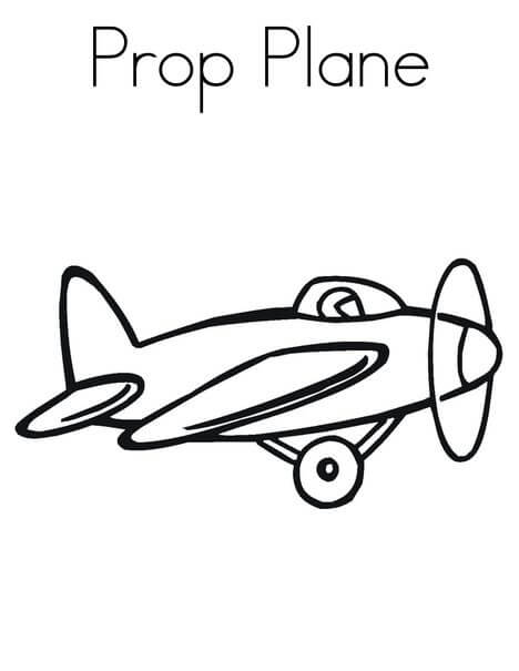 Dibujo de Aviones de Utilería para Colorear y Imprimir