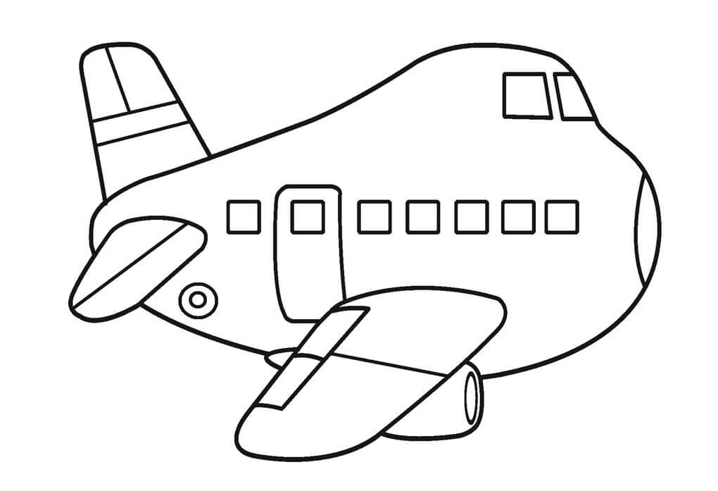 Dibujo de Aviones Gordos para Colorear y Imprimir