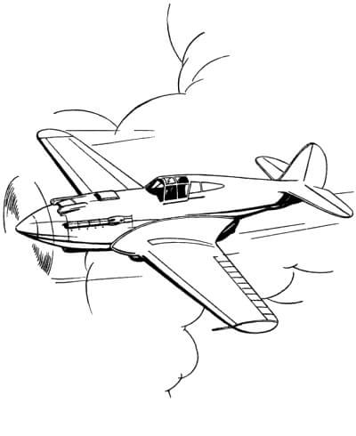 Dibujo de Aviones Simples para Colorear y Imprimir