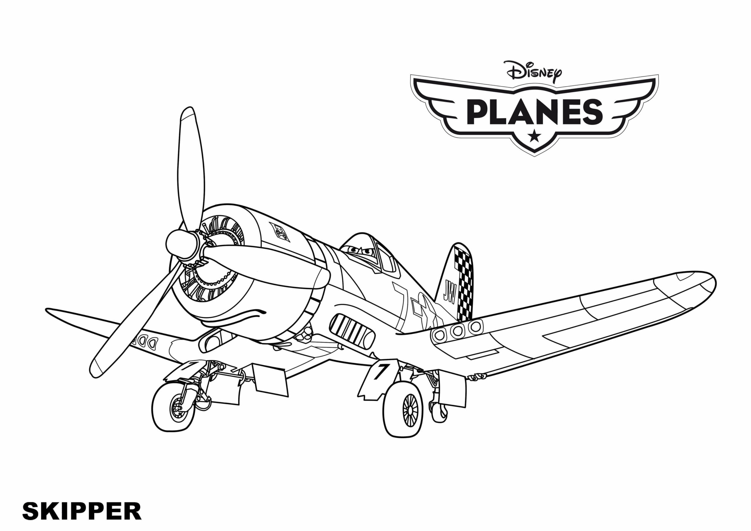 Dibujo de Aviones Skipper Scaled para Colorear y Imprimir