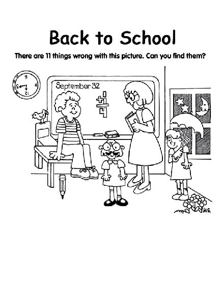 Dibujo de Agradable Regreso a La Escuela para Colorear y Imprimir