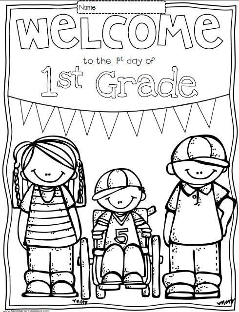 Dibujo de Bienvenido de Nuevo Al Colegio para Colorear y Imprimir