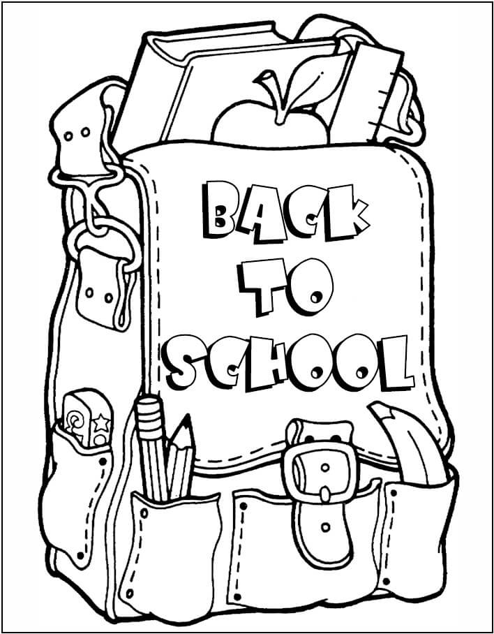 Dibujo de Bolsa Simple de Regreso a Clases para Colorear y Imprimir