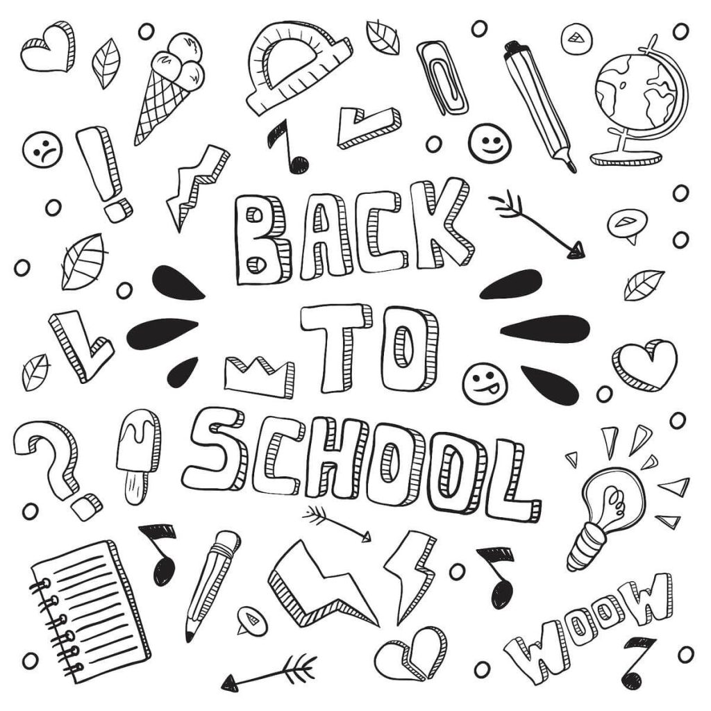 Dibujo de Gran Regreso a La Escuela para Colorear y Imprimir