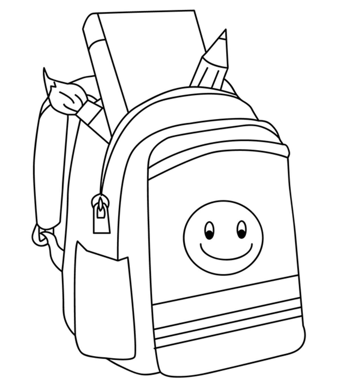 Dibujo de Lindo Bolso de Regreso a La Escuela para Colorear y Imprimir