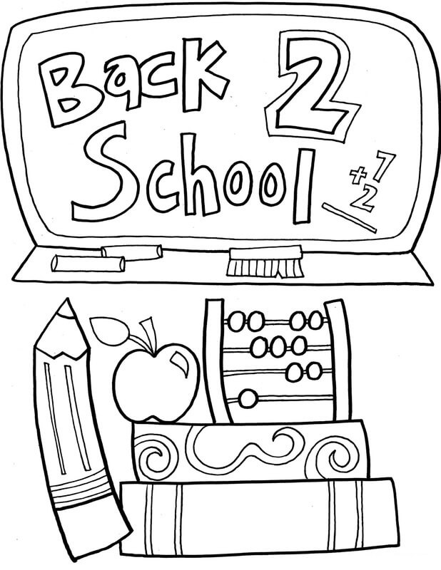 Dibujo de Regreso a La Escuela Basíco para Colorear y Imprimir