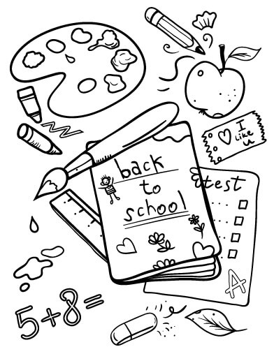 Dibujo de Regreso Normal a La Escuela para Colorear y Imprimir