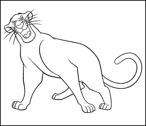 Dibujo de Diversión Bagheera para Colorear y Imprimir