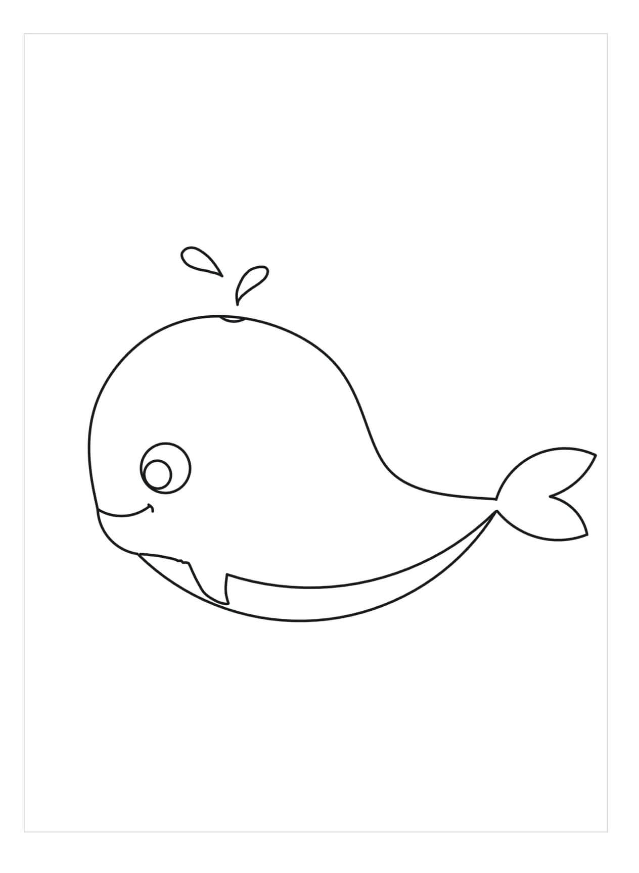 dibujo ballena bonita para colorear