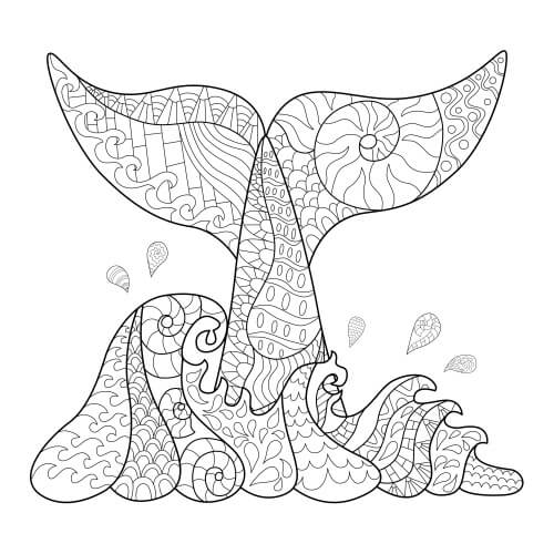 dibujo ballena de fantasia para colorear