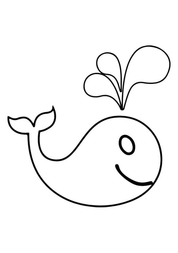 dibujo ballena facil para colorear