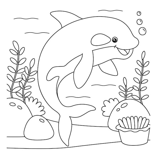 dibujo ballena impresionante para colorear