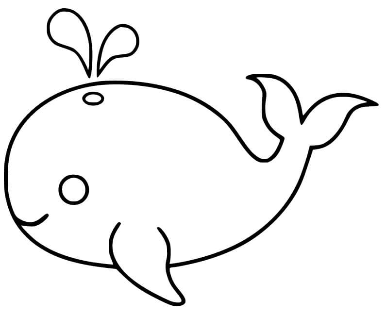 dibujo ballena kawaii para colorear