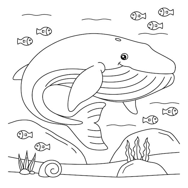 dibujo ballena sonriente lindo para colorear