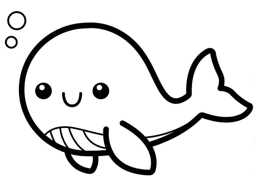 dibujo bebe ballena para colorear