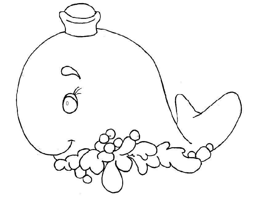 dibujo bonita ballena para colorear