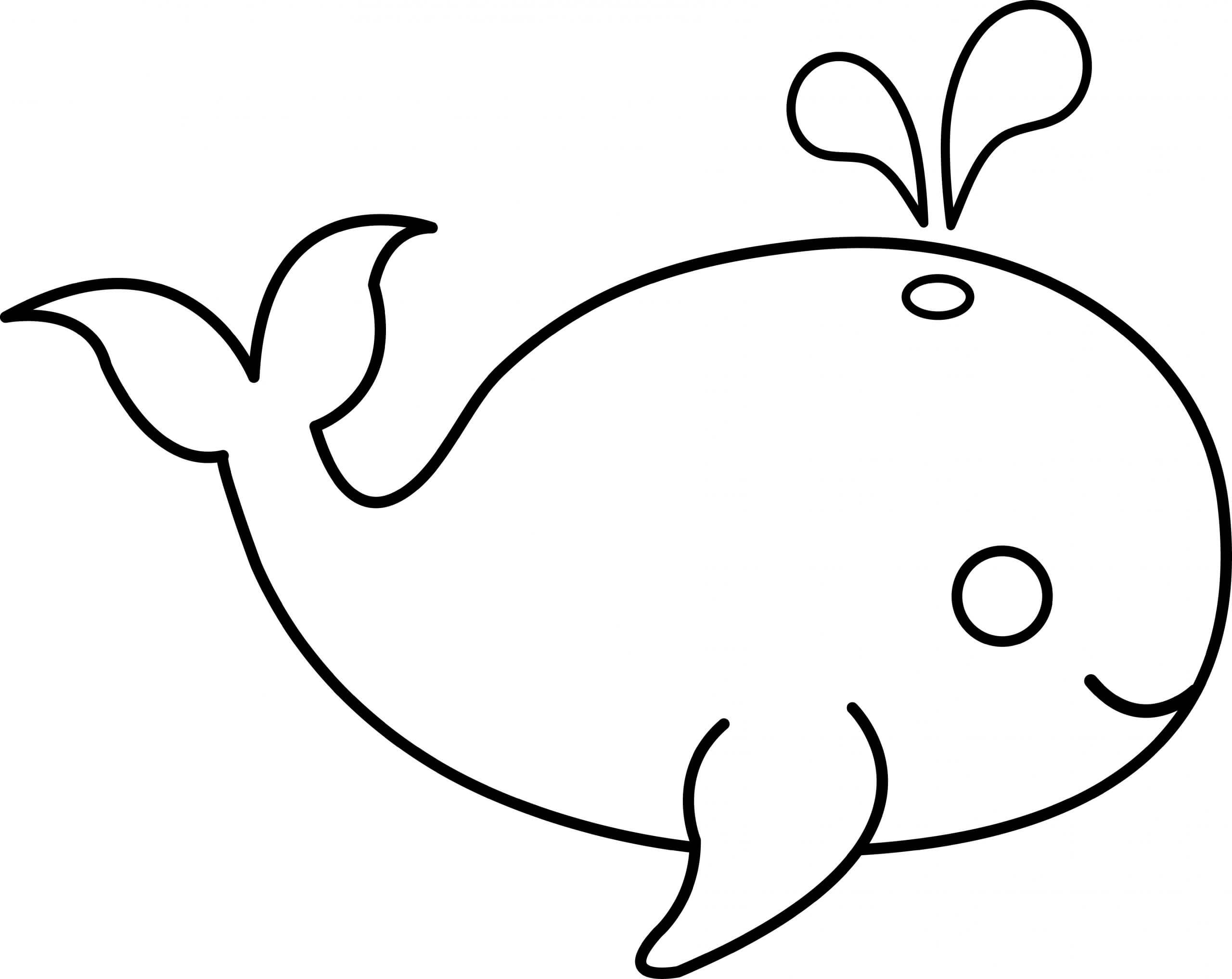 dibujo linda ballena para colorear