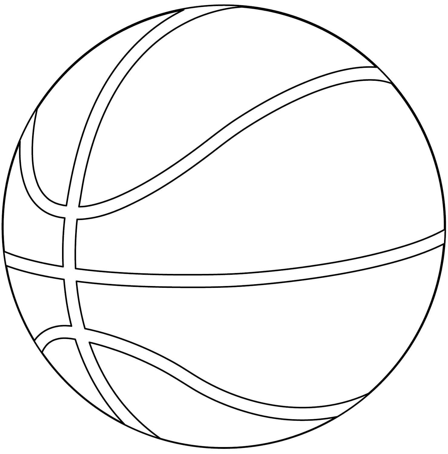 Dibujo de Baloncesto Basíco para Colorear y Imprimir