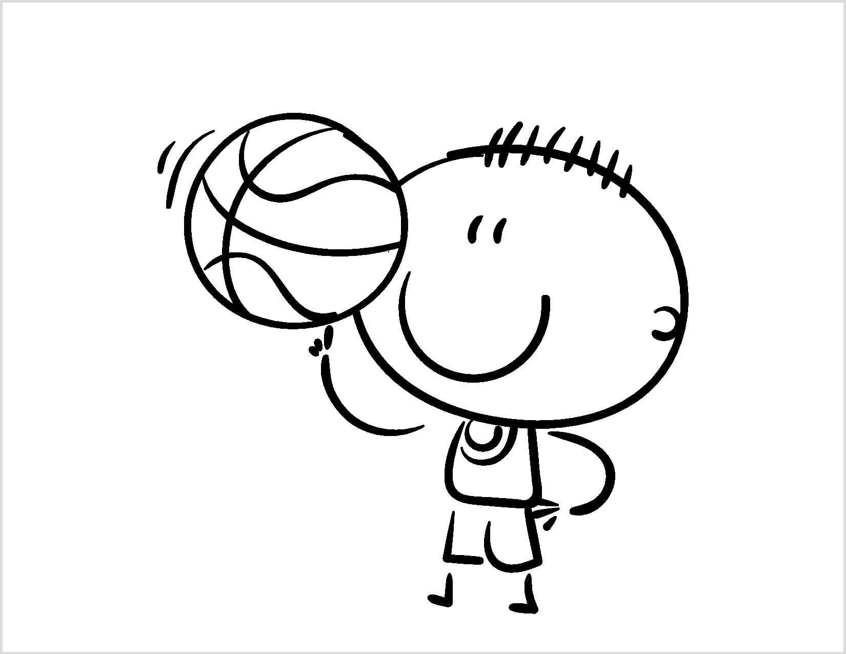 Dibujo de Baloncesto Rotatorio para Colorear y Imprimir
