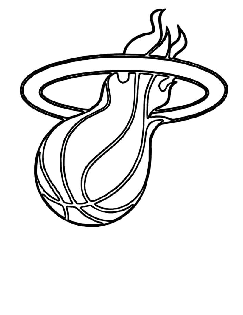 Dibujo de Calor de Miami de Baloncesto para Colorear y Imprimir