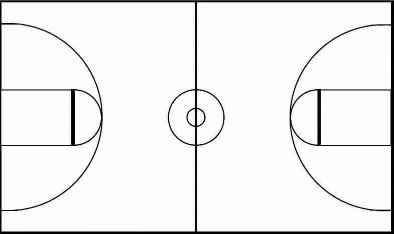 Dibujo de Cancha de Baloncesto para Colorear y Imprimir
