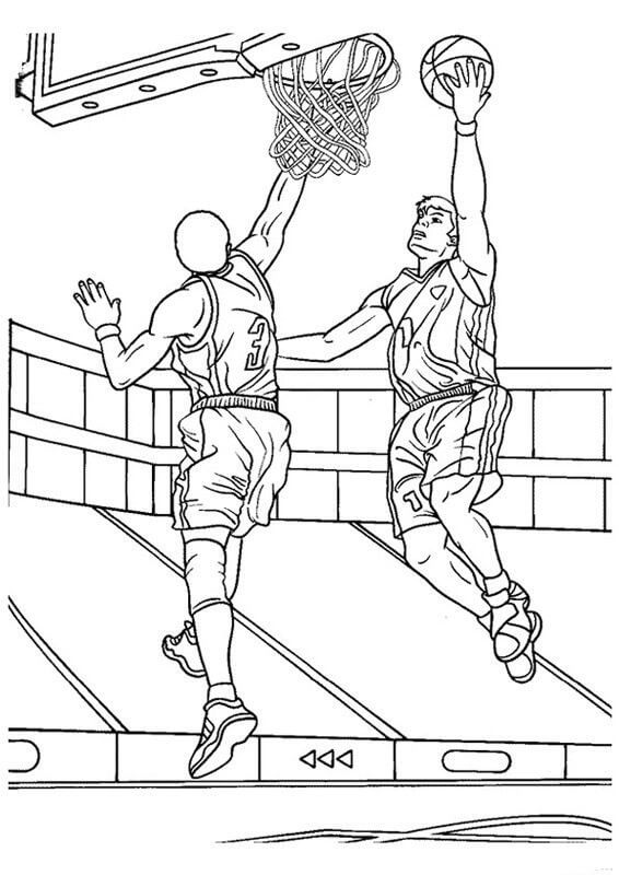Dibujo de Elmo y El Baloncesto para Colorear y Imprimir