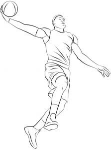 Dibujo de Jugador de Baloncesto para Colorear y Imprimir
