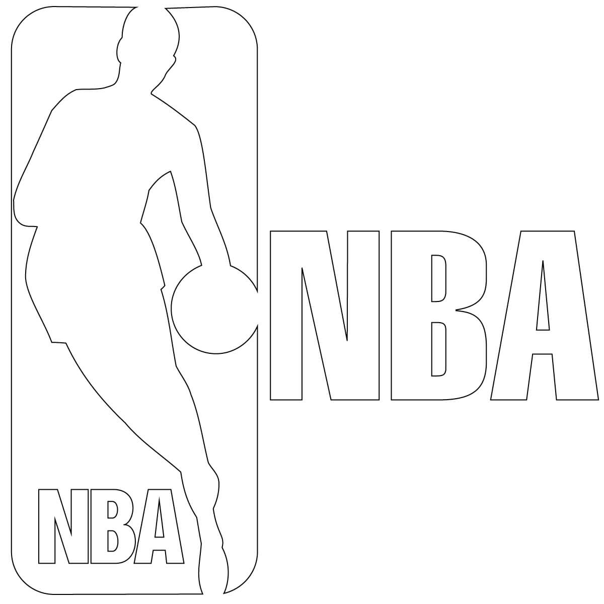 Dibujo de Logotipo de La Nba para Colorear y Imprimir