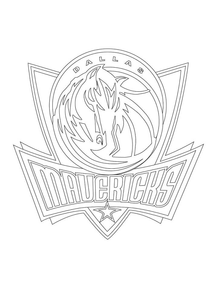 Dibujo de Logotipo de Los Mavericks de Dallas para Colorear y Imprimir