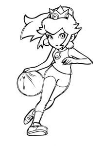 Dibujo de Niña Jugando Baloncesto para Colorear y Imprimir