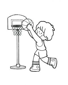 Dibujo de Niño Jugando Baloncesto 1 para Colorear y Imprimir