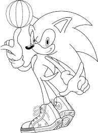 Dibujo de Sonic Jugando Al Baloncesto para Colorear y Imprimir