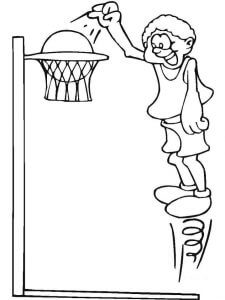 Dibujo de Volcada de Baloncesto para Colorear y Imprimir