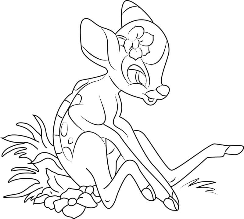Dibujo de ¡Feliz Bambi para Colorear y Imprimir