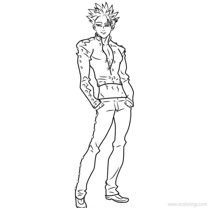 Dibujo de Ban Sonriente para Colorear y Imprimir