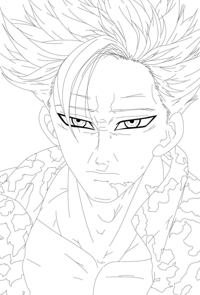 Dibujo de Cara Enojada Ban para Colorear y Imprimir