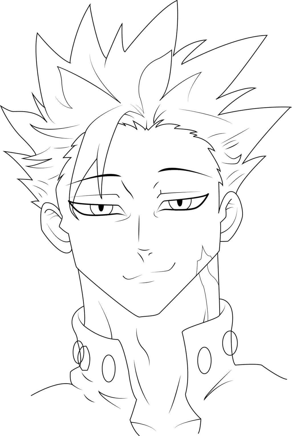 Dibujo de Sonrisa de Cara Ban para Colorear y Imprimir