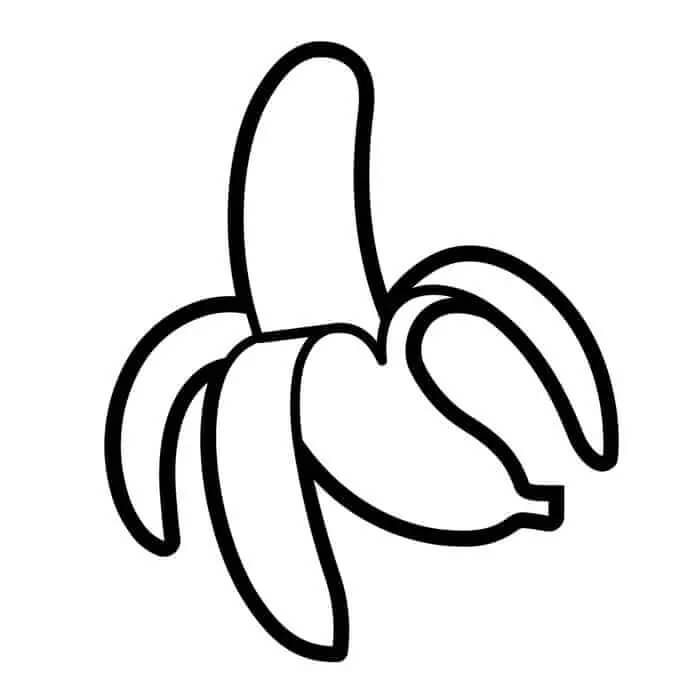 Dibujo de Banana Fácil para Colorear y Imprimir