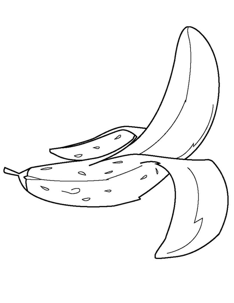 Dibujo de Bonito Plátano para Colorear y Imprimir