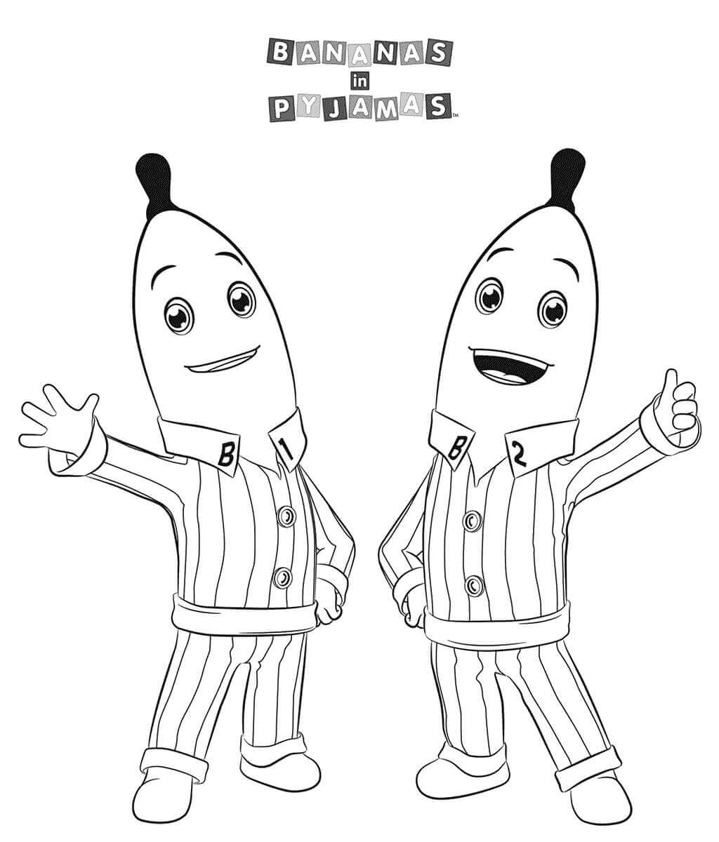 Bananas in Pyjamas para Colorear