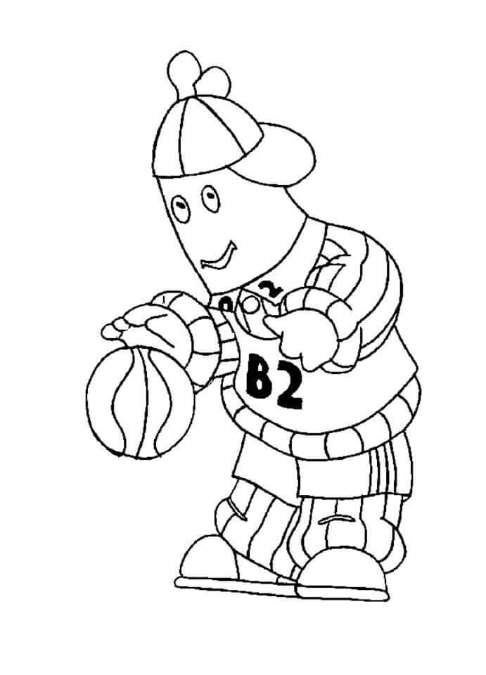 Dibujo de Plátanos En Pijama Jugar a La Pelota para Colorear y Imprimir