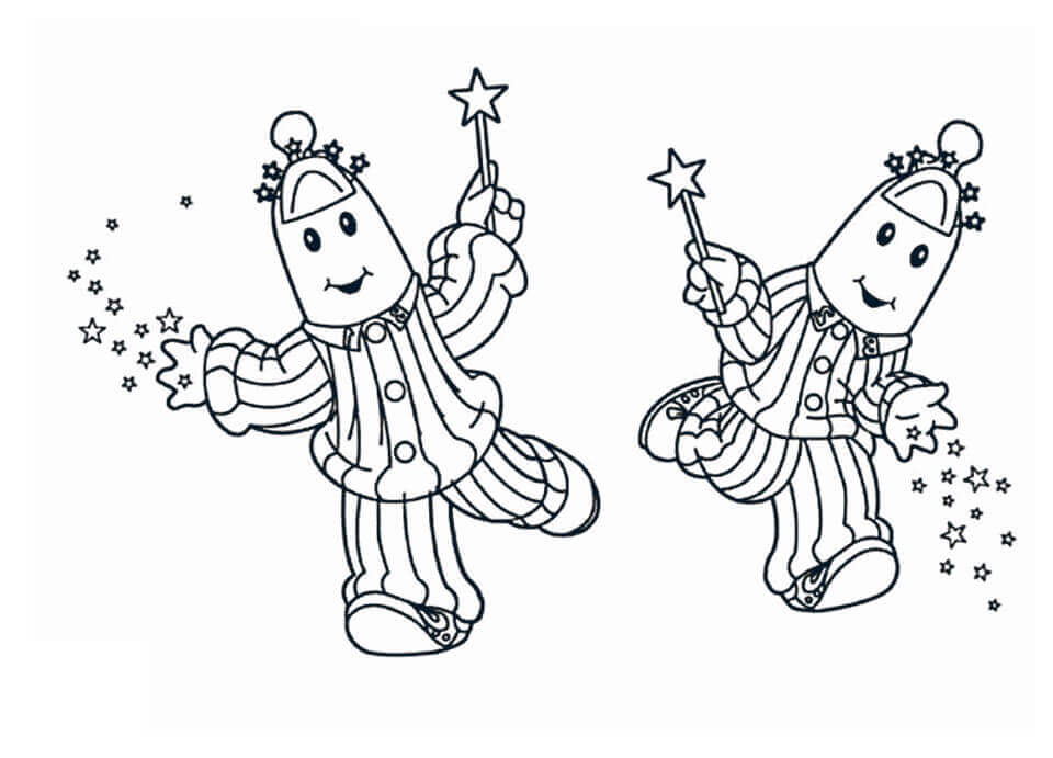 Dibujo de Plátanos Mágicos En Pijama para Colorear y Imprimir